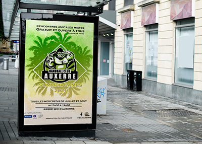 Affiche pour un évènement sportif : Poster affiché en ville pour l'évènement du HBC Auxerre