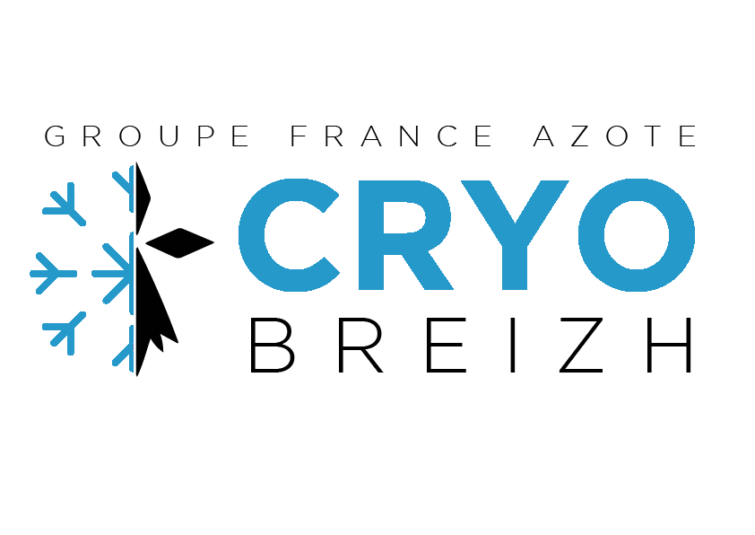 Logo CryoBreizh : Logo avec une demi-hermine et un demi-flocon